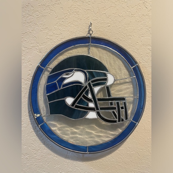 Vintage Seattle Seahawks Stain Glass Hanging - Picture 8 of 8